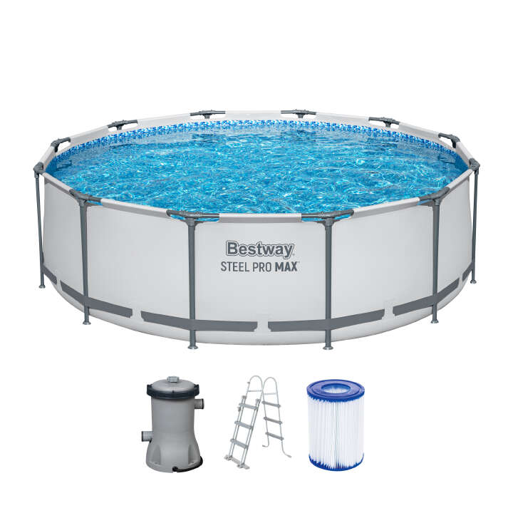 Bestway Steel Pro MAX™ Frame Pool Set mit Filterpumpe rund 366 x 100 cm